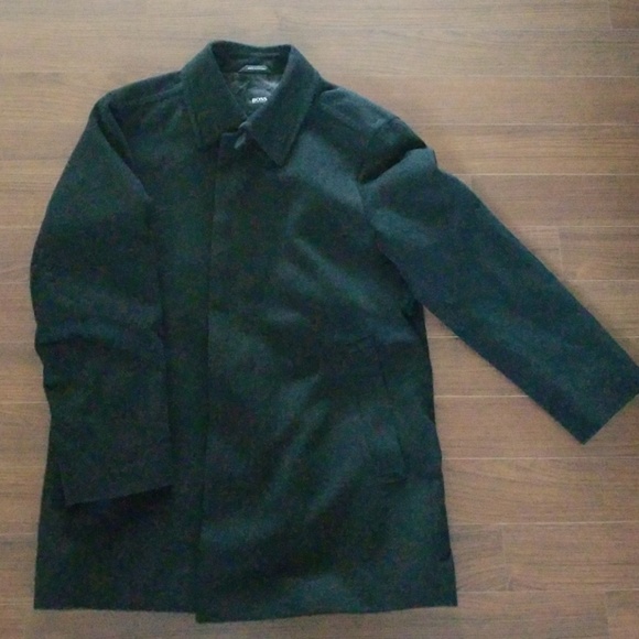 HUGO BOSS 100% Cashmere Men's Coat Black Size 38R - Picture 2 of 7